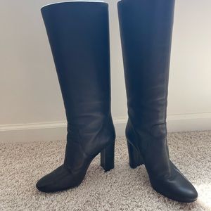 J.Crew tall black heeled boots